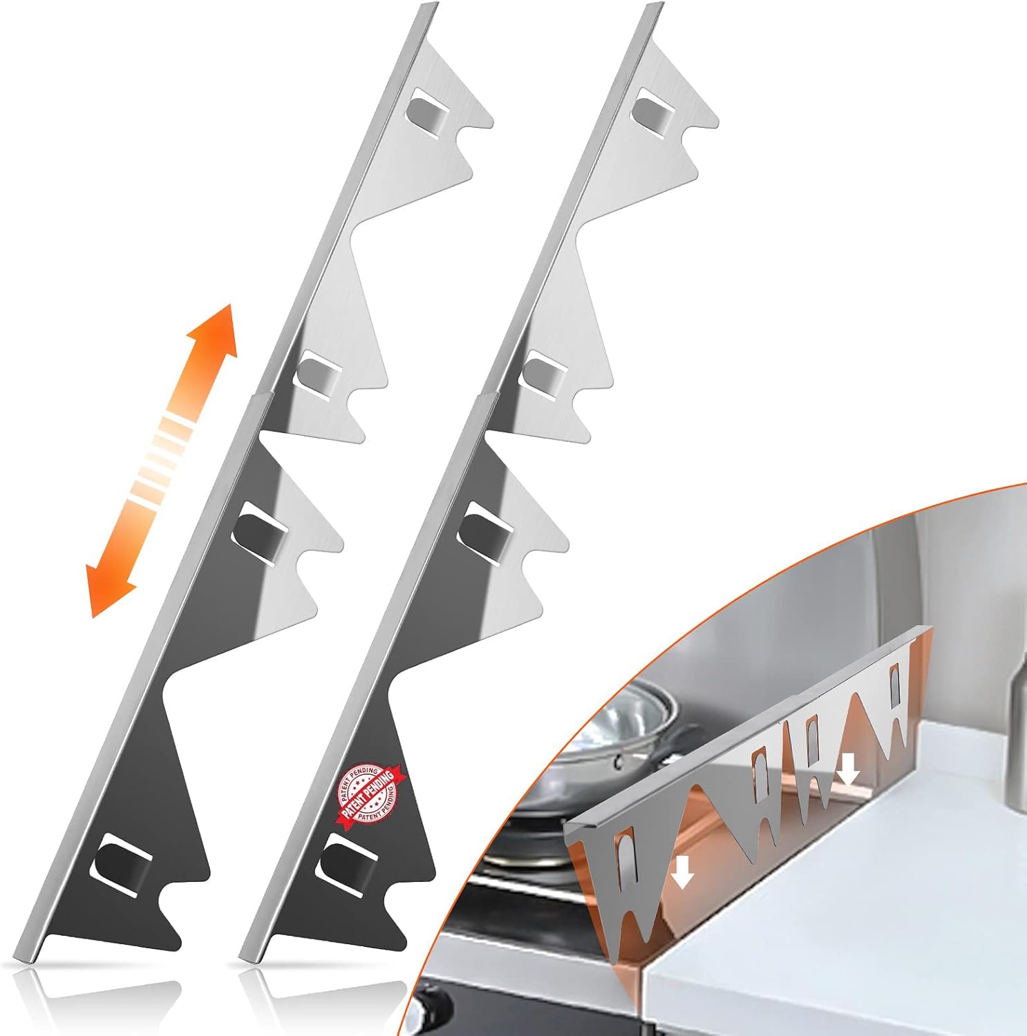 🔥 Final Clearance Only 50 Remaining - 2 Pack Stainless Steel Stove Gap Covers